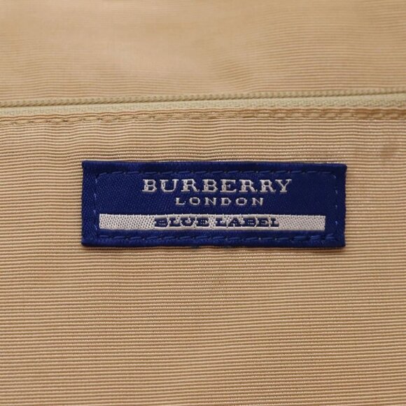 BURBERRY Nova Check Blue Label Tote Bag Canvas Beige Gold Auth 117928 - Picture 11 of 15